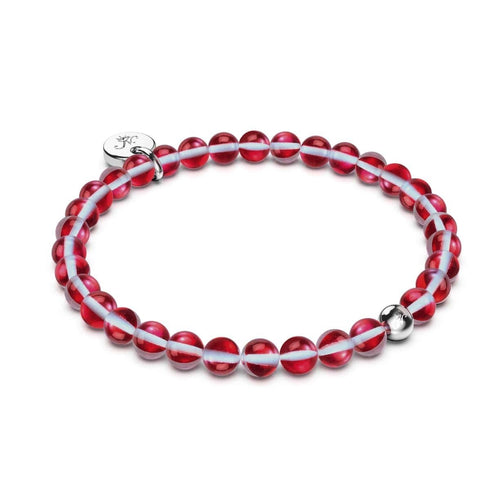 Lune de sang | Argent | Bracelet de perles de verre galaxie